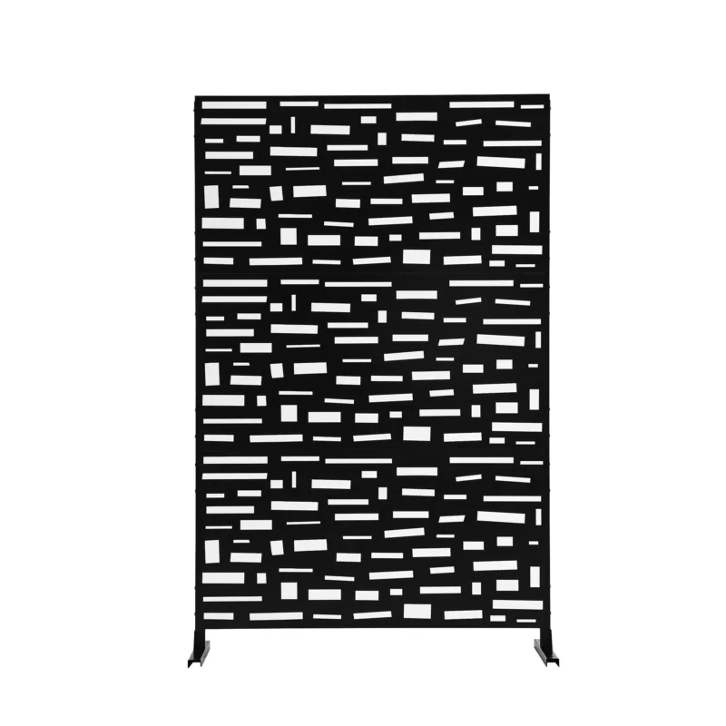 Avery 6 ft H x 4 ft W Staggered Brick Steel Outdoor Privacy Screen - Image 3