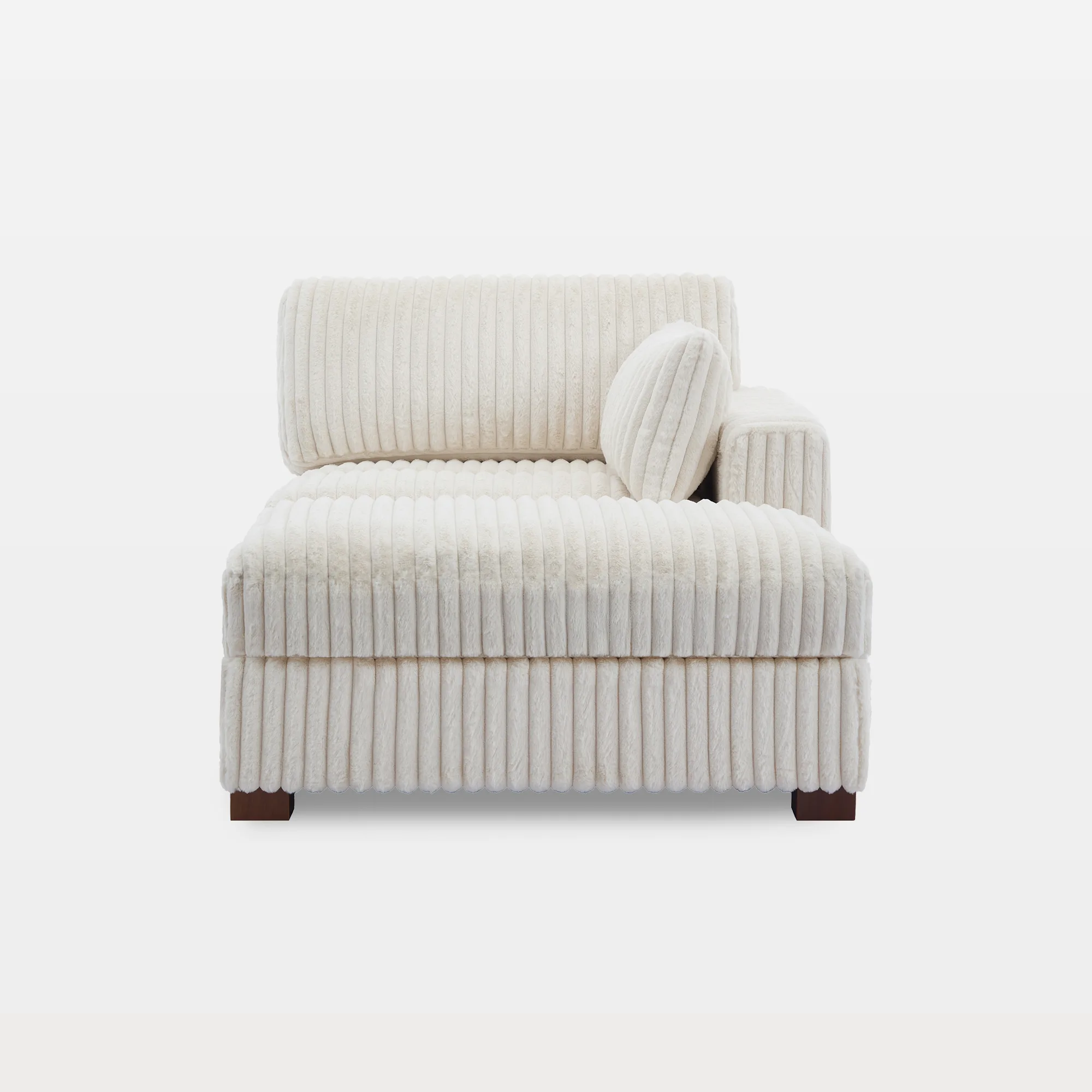 cs0002m-main-sectional-module-left-chaise.jpg Viviane Channel Tufted Faux Fur Modular Single Arm Chaise Lounge - Image 1