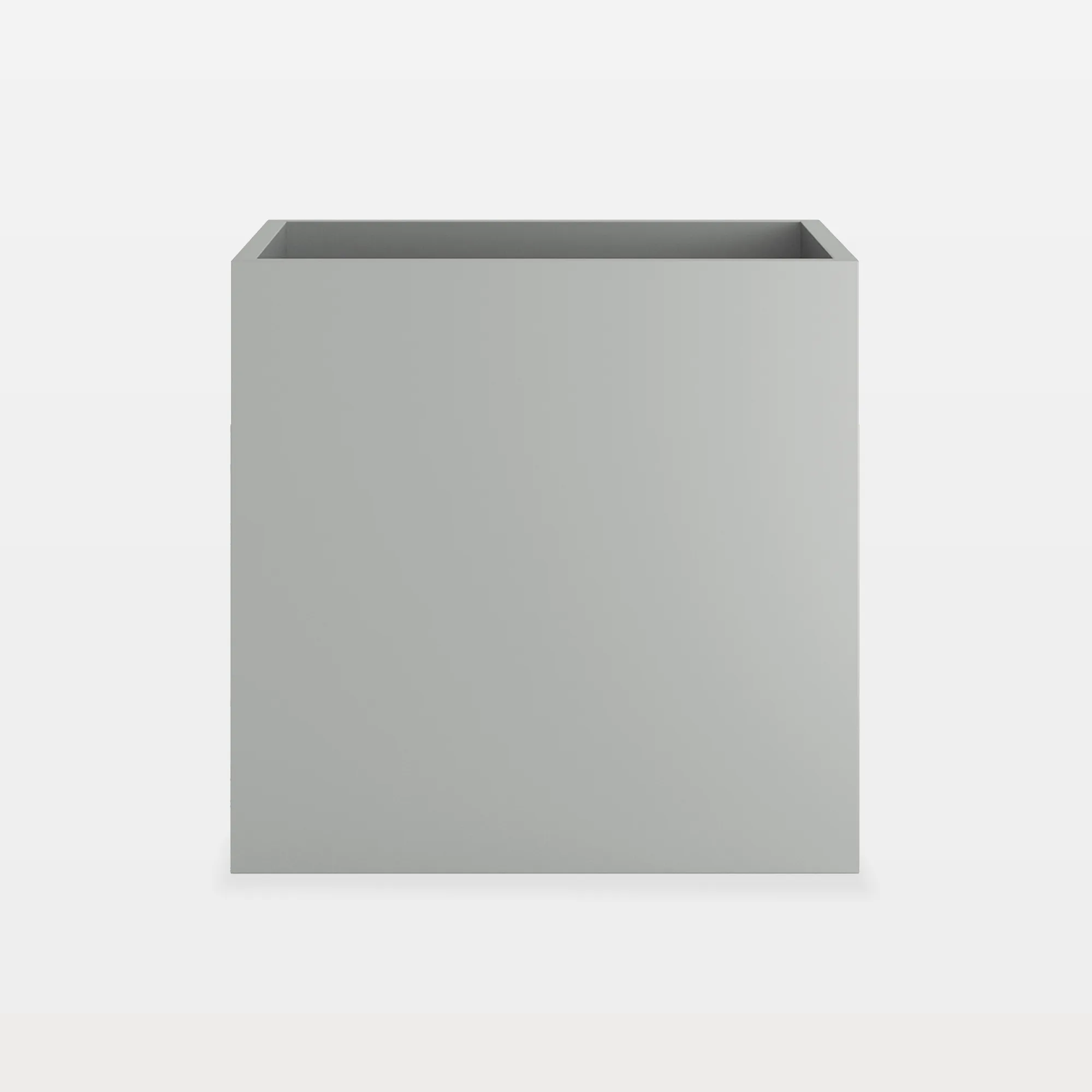 ob1001-main Baird 15"H Modern Cube Galvanized Metal Garden Planter Box - Image 1