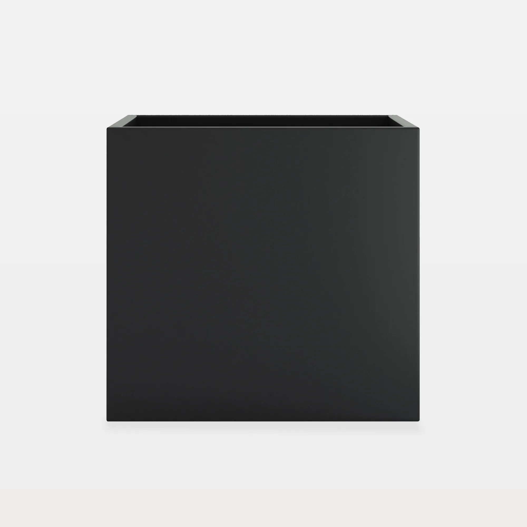 ob1002-main Thane 18"H Modern Cube Galvanized Metal Garden Planter Box - Image 1