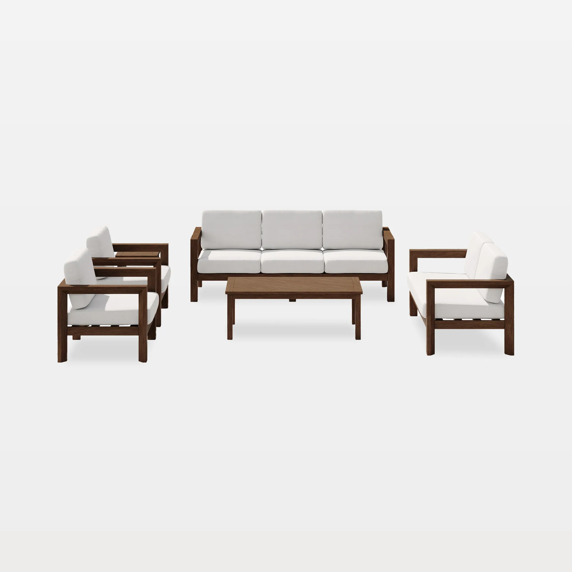 od0012-ls-sofa-2ch-st-ct-main Gerrick 6-Piece Square Arms Teak Outdoor Patio Set with Tables - Image 1