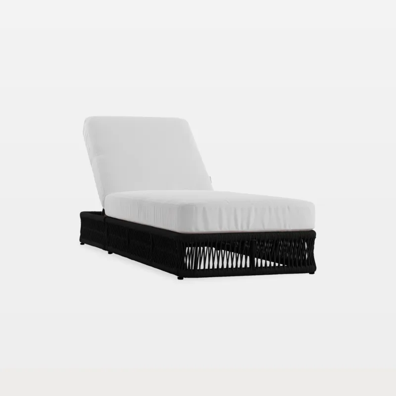 Oakes Adjustable Back Woven Rope Outdoor Poolside Chaise Lounge
