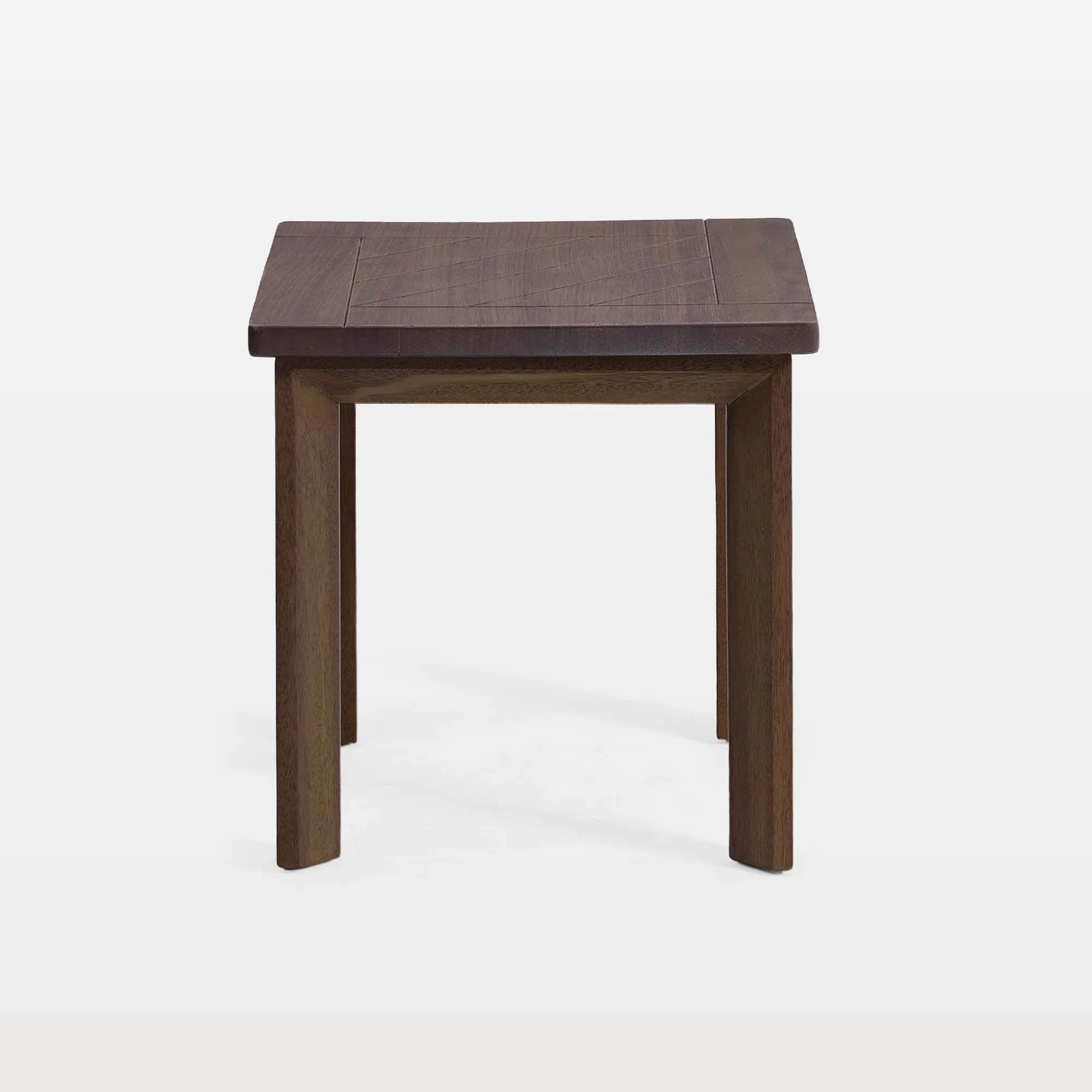 od0012-main-st Gerrick Diagonal Grooved Square Teak Outdoor Side Table - Image 1