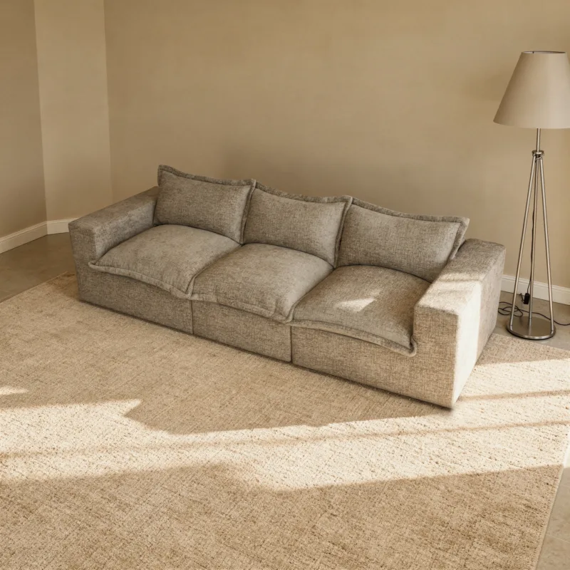 Piereo 3-Seat Pillow Top Chenille Upholstered Sectional Sofa - Image 2
